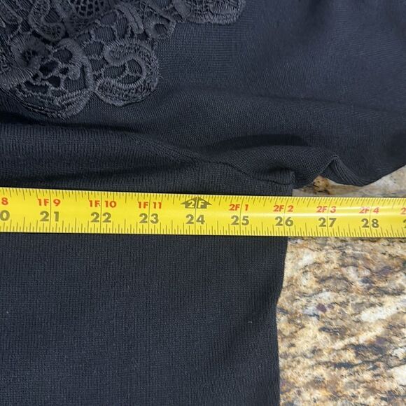 ❤️Last Chance Lane Bryant Black Long Sleeve Lace Appliqué Sweater Size 24/26 - Picture 8 of 10